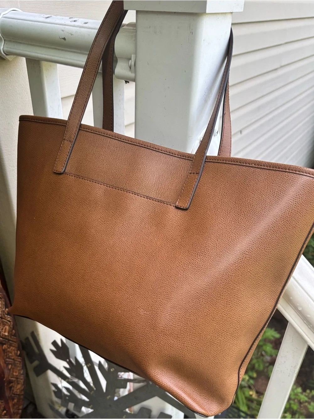 Michael Kors Brown Leather Tote with Gold Tone Logo